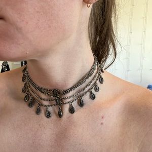 Choker necklace with charms